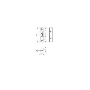 ASSA ABLOY MSL Zusatz-Winkelschliessblech B-40341.Z133 Masszeichnung