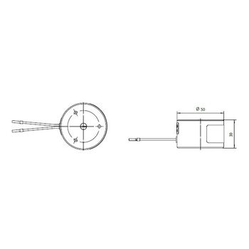 115830 GEZE Türhaftmagnet, 24 V DC - 490 N Haltekraft, zugelassen mit allen GEZE Rauchschalterzentralen - Zeichnung