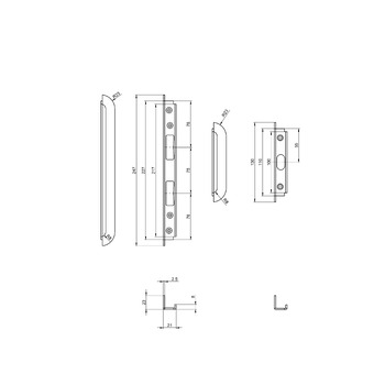 Einfrässchliessblech-Set B-40341.3443 passend zu Tribloc
