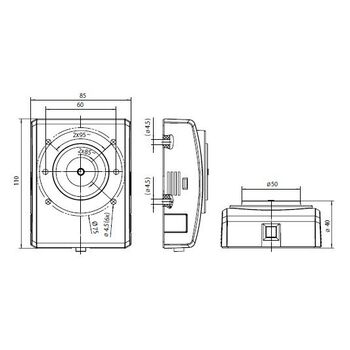 155569 GEZE Türhaftmagnet, 24 V DC - 490 N Haltekraft, zugelassen mit allen GEZE Rauchschalterzentralen - Zeichnung