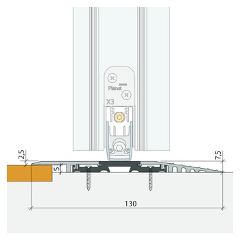 F130 Click-Schwelle Masszeichnung
