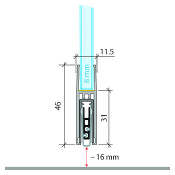 Planet KG-F8 schmal, Masszeichnung