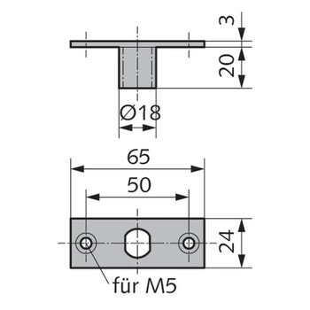WSS Fallenführung ab 35 mm Dornmass 018220000010 Masszeichnung