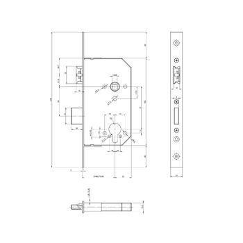 ASSA ABLOY MSL Casa Beta Stulp 248x22 Masszeichnung 30100 35100