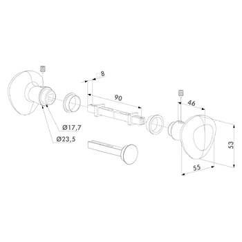 Locinox Knopfpaar (Set) 679.010 Abmessungen