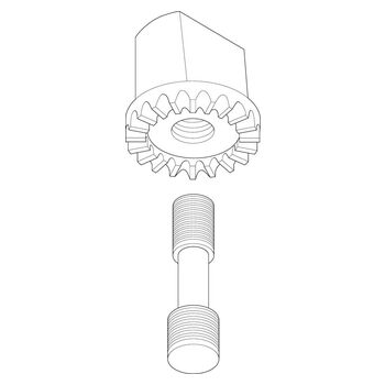 GEZE Achsoberteil Bodentürschließer, 0 mm - Strichzeichnung