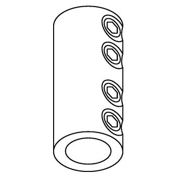 Stangenkupplung für Stange 12 mm - Strichzeichnung