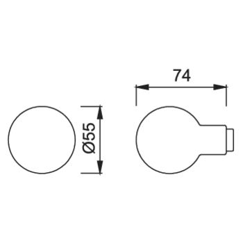 Türknopf Hoppe 60L 511020