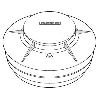 Rauchmelder RM 1003, 24 V DC, mit Sockel, weiß RAL 9016 - Strichzeichnung