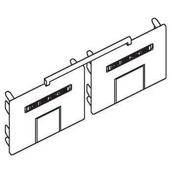 Set stirnseitige Abdeckung Glasklemmplatte 30 mm - Strichzeichnung