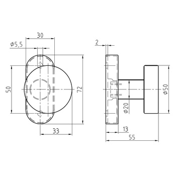 Türknopf Nickal 0753D/4020/CFS