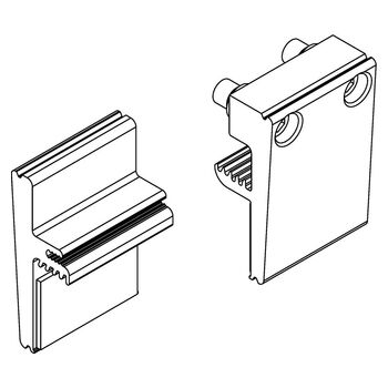 Set Endstücke für Glasklemmplatte 45 mm - Strichzeichnung