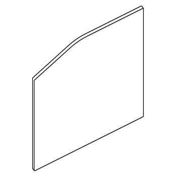 Set stirnseitige Abdeckung für verdeckten Wandwinkel bis 43 mm, E - Strichzeichnung