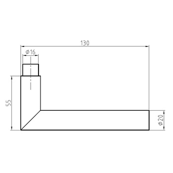 Türdrücker Nickal 5171B Massbild ohne Rosette