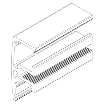 Zusatzprofil Festfeld / Glasbefestigung Levolan 60 / 120, E - Strichzeichnung