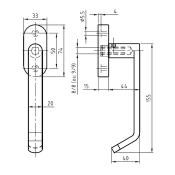 Türdrücker Nickal 5559B