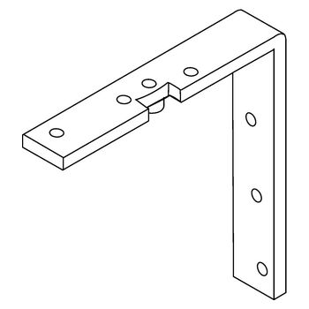 Trägerwinkel, Drehpunkt 60 mm - Strichzeichnung