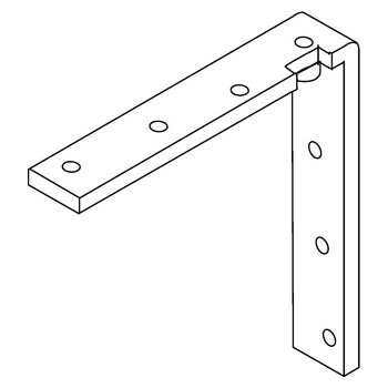 Trägerwinkel, Drehpunkt 20 mm - Strichzeichnung