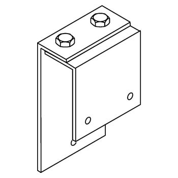 Winkelträgerplatte für Türstärke - Strichzeichnung