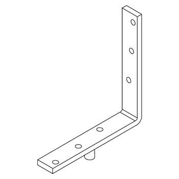 Bodenführungsrolle mit Winkel, Drehpunkt 90 mm - Strichzeichnung