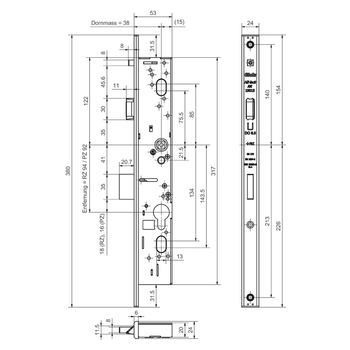 Glutz HZ-lock RR 19015 - Zeichnung