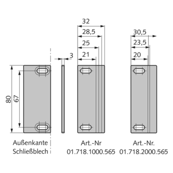 WSS Fallenauslaufplatte Massbild