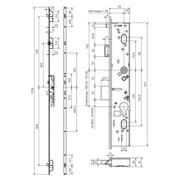 Glutz HZ-lock RR 19010 - Zeichnung