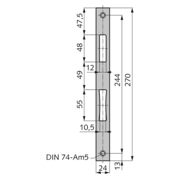 Schließblech Serie 200, geschlossen, Flachform, 14.340.2400.426 - Zeichnung