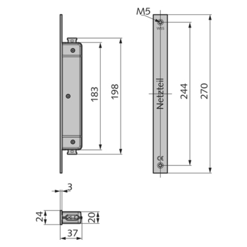 WSS Netzteil 01.198.0100.000 Massbild