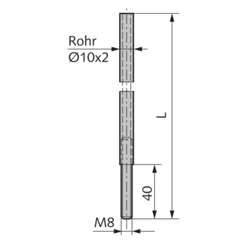 WSS Treibstange (Rohr) 01.826 Massbild