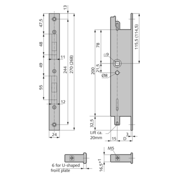 WSS Panikgegenkasten Serie 200 Massbild