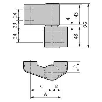 WSS 3D-PLUS Türband PLANAR, 2-teilig Massbild