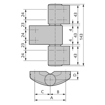 WSS 3D-PLUS Türband, 3-teilig, RC3 Massbild