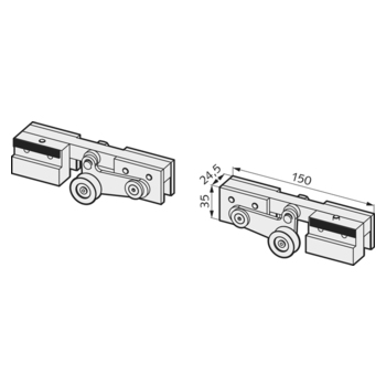 Laufwagen-Set NOVA 80 für Glas - 28.580/28.582