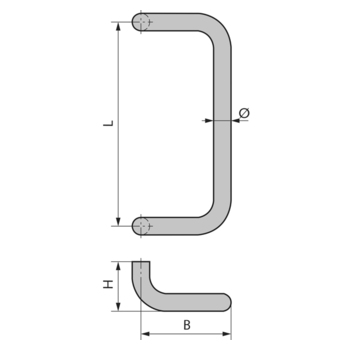 WSS Türgriff Modell 101 Massbild - 08.101