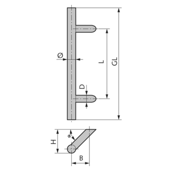 Edelstahl-Türgriff Modell 110 Vario - 08.110 Längen Variabel