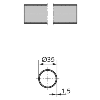 WSS Edelstahl-Rohr Massbild 08.133