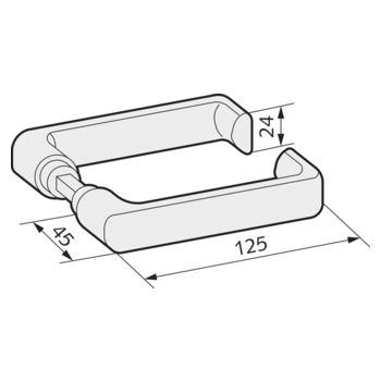 Türdrücker, flachovale Form, mit Ansatzführung