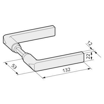 Türdrücker, kantige Form, mit Ansatzführung