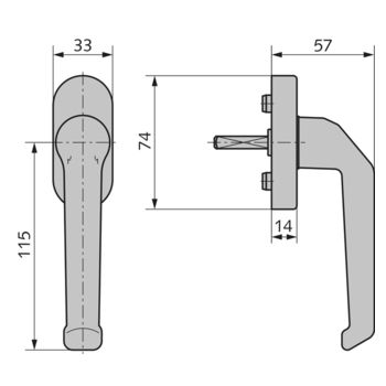 Fenstergriff Modell 100 - 10.445