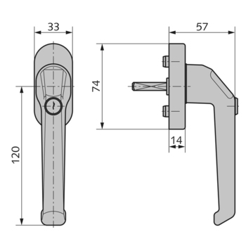 Fenstergriff Modell 100, abschliessbar - 10.447