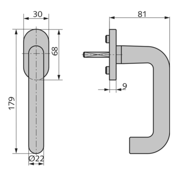 OGRO-Fenstergriff Modell FE 4100 - 10.479