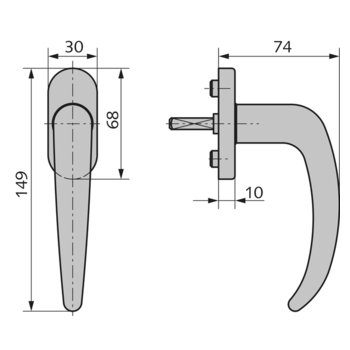 OGRO-Fenstergriff Modell FE 4998 - 10.482