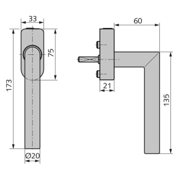 OGRO-Fenstergriff Modell FE 4906, abschliessbar - 10.484