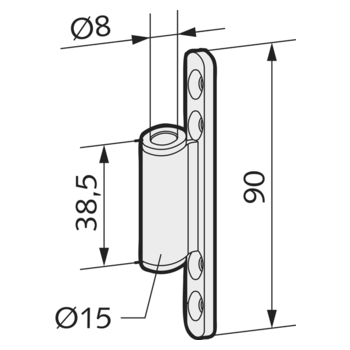 Rahmenteil für Holz-, Stahl- und Aluminiumzargen