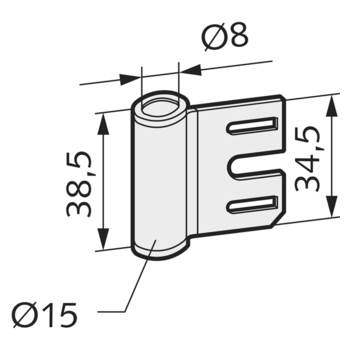 Rahmenteil für Stahlzargen, für Hinterschweißtasche V 8600