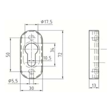 Zylinderrosette Nickal 4043.08/C