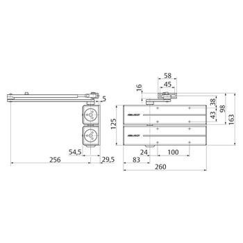 ASSA ABLOY DC300 Tandem - Massbild