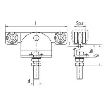 WSS - Rollapparat HELM, für geradelaufende Tore, doppelpaarig - 03.444