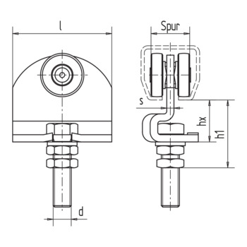 WSS - Rollapparat HELM, für geradelaufende Tore, einpaarig - 03.441